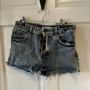 Zara Acid-Wash Blue Denim Shorts